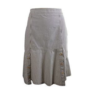 New Man Collection Tan Striped Midi Skirt